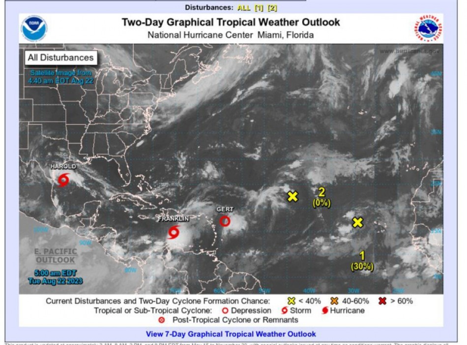 Franklin contin&uacute;a su traslaci&oacute;n lentamente
