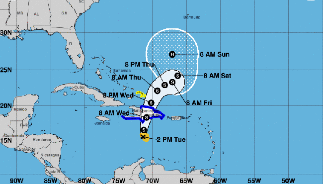 Franklin sube y fue localizado a 375 kil&oacute;metros al sur de Santo Domingo